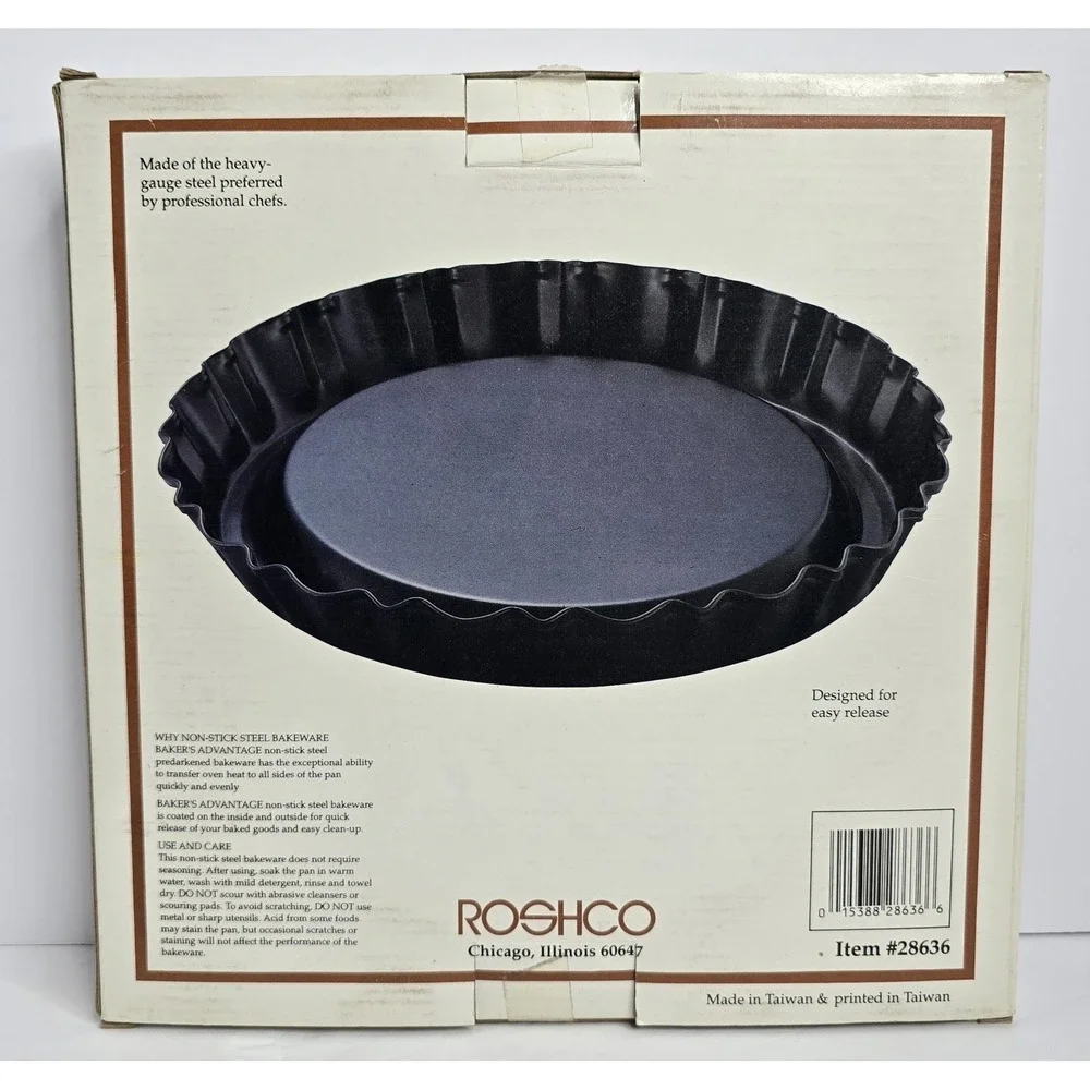 Vintage Roshco Bakers Advantage Commercial Quality Non-Stick‎ Steel FLAN PAN NEW